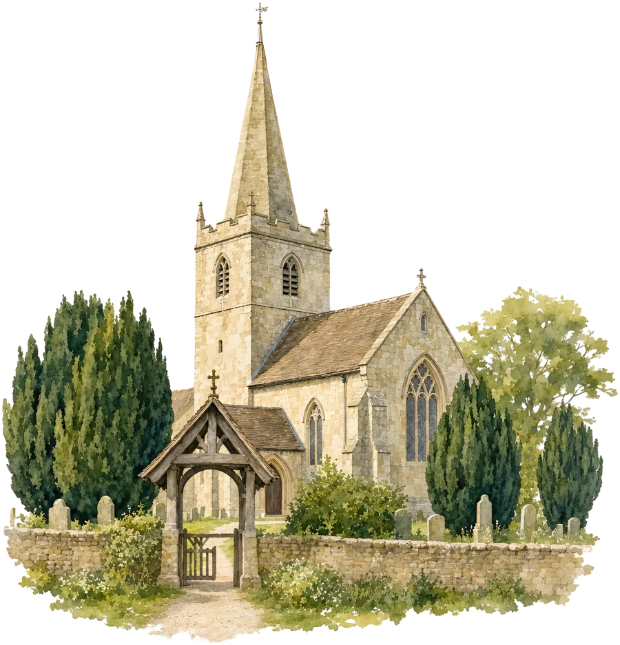 Watercolour white chapel